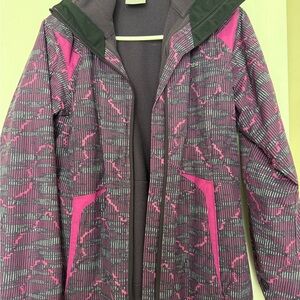 Stylish Women's Pink and Gray Ski Jacket